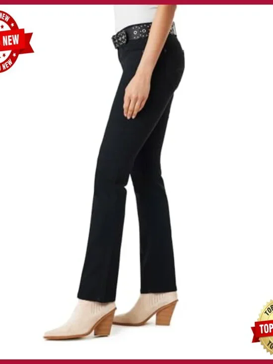 Bootcut Mid-Rise Stretch Jeans with Belt, Standard & Plus Sizes - Picture 3 of 7